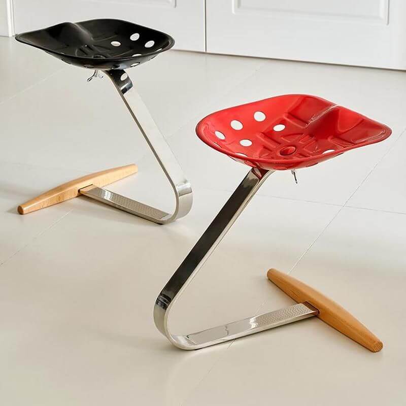Tall Modern Beech Accent Stool in Black Image principale du produit
