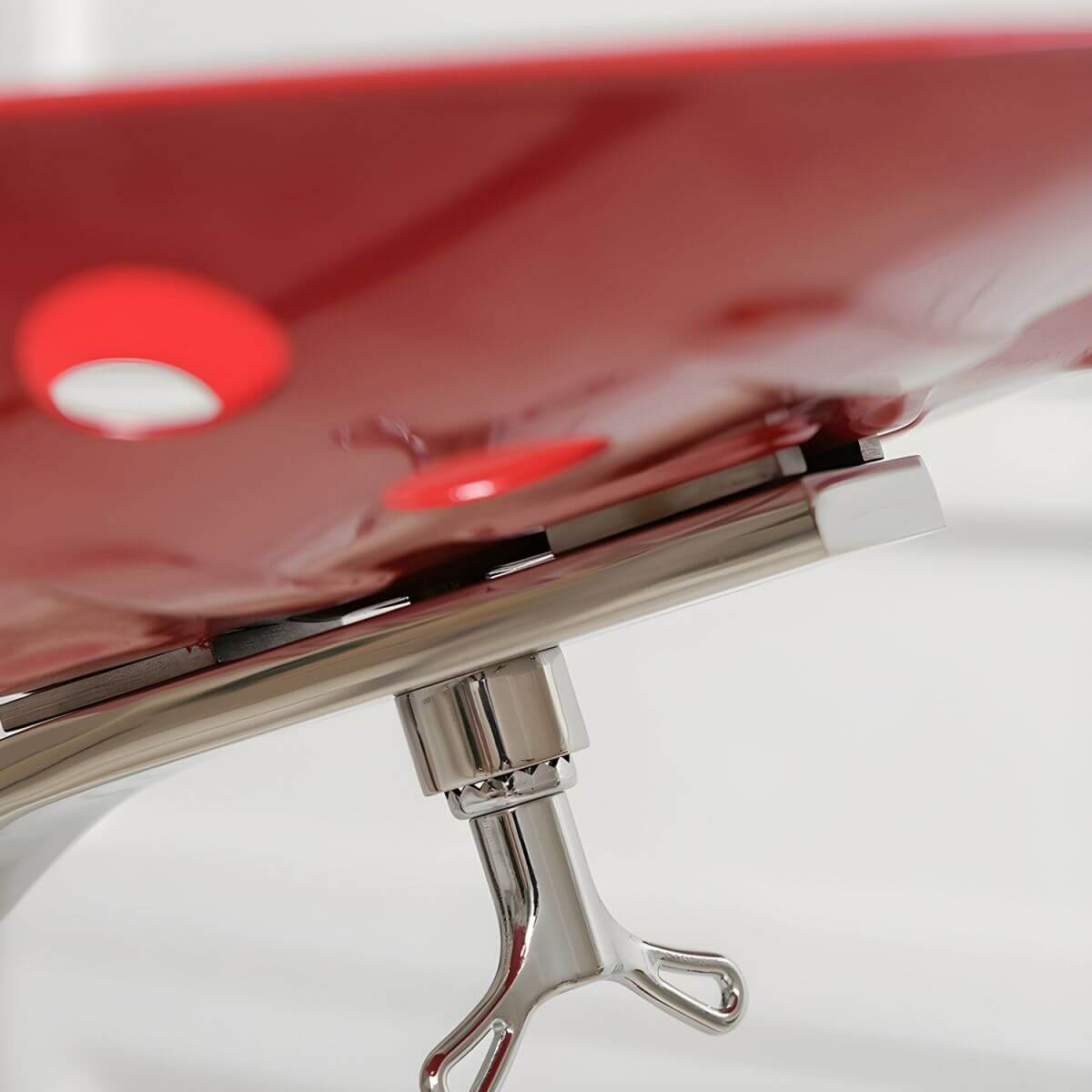 Tall Modern Beech Accent Stool in Red