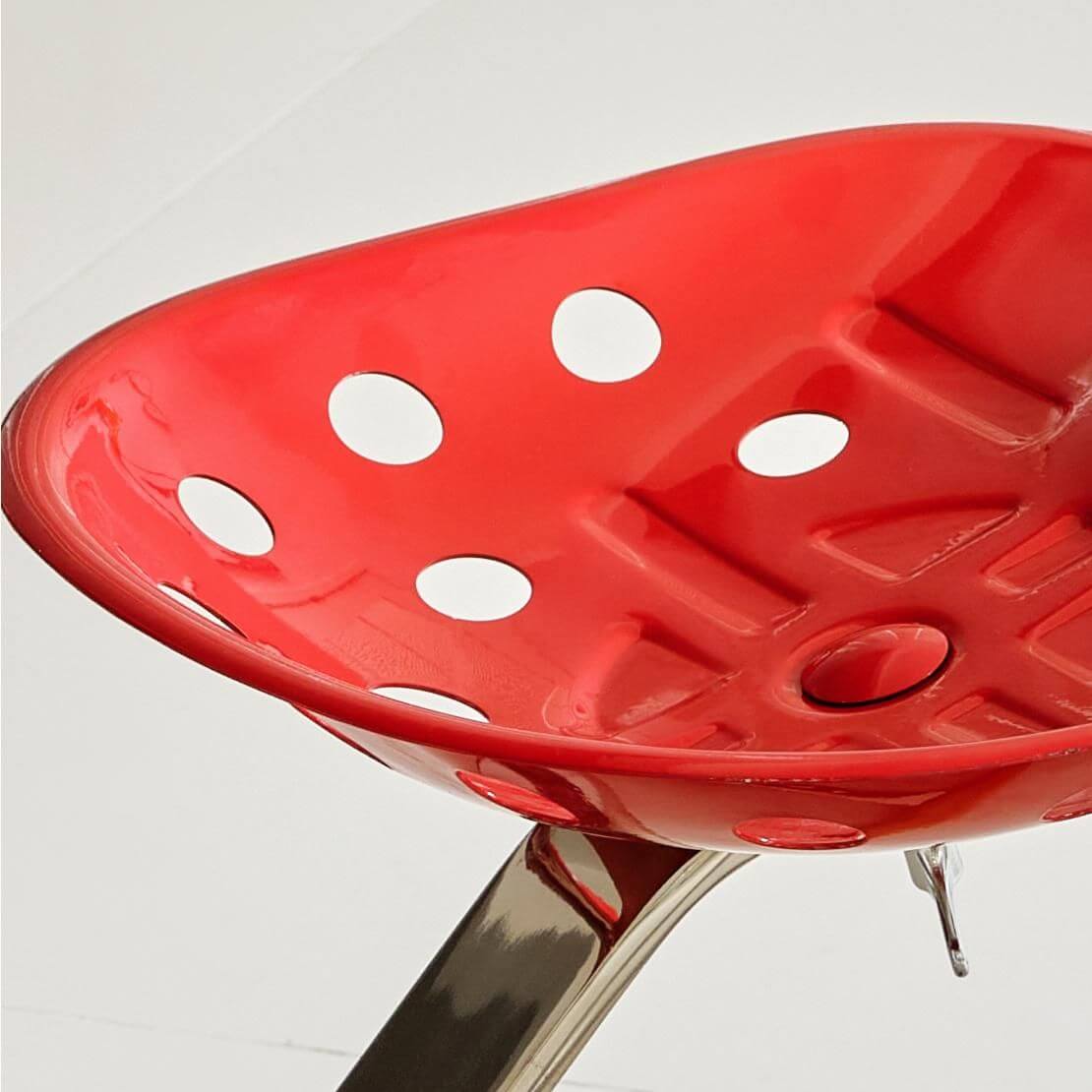 Tall Modern Beech Accent Stool in Cream