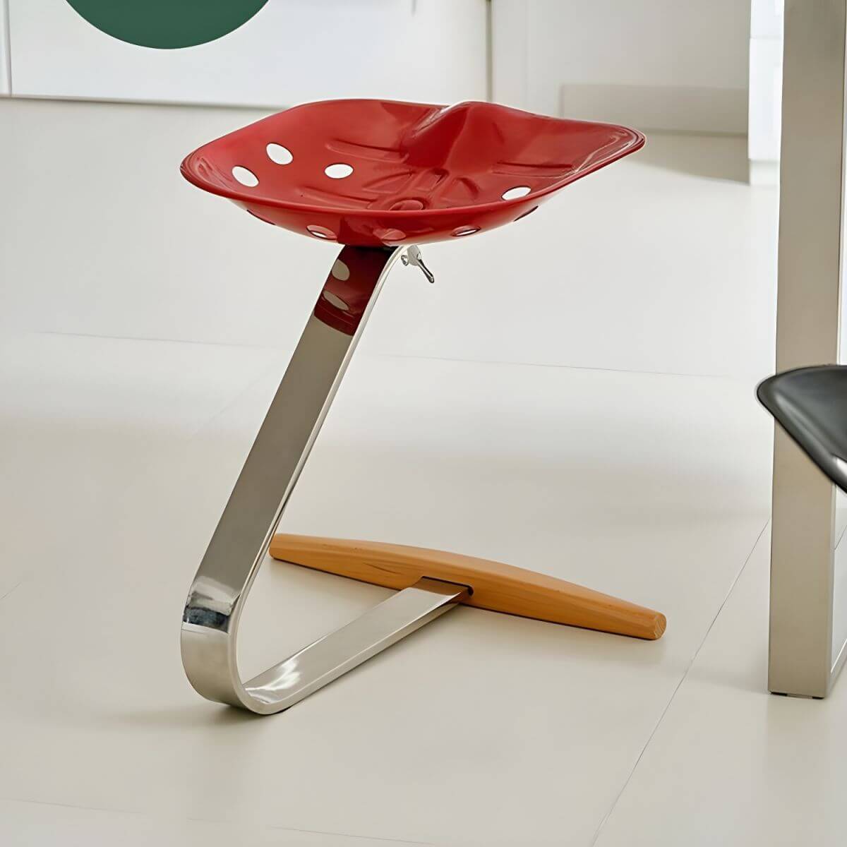 Tall Modern Beech Accent Stool in Green