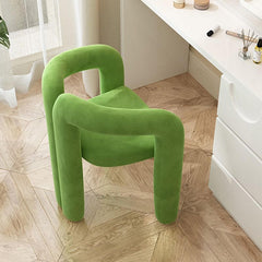 Comfortable off-white upholstered vanity stool