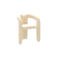 Comfortable off-white upholstered vanity stool