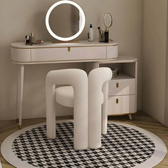 Tall Modern Upholstered Vanity Stool with Back