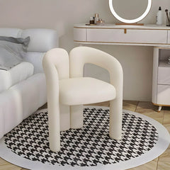 Tall Modern Upholstered Vanity Stool with Back