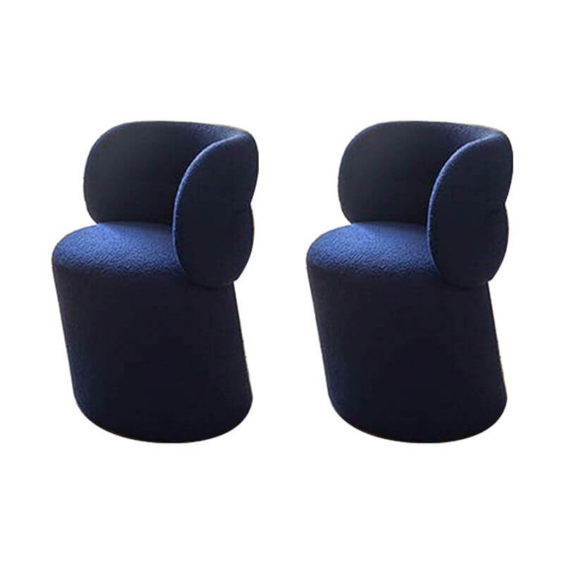 Set of two modern vanity stools in dark blue color Main image