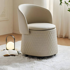 tall modern white vanity stool with foldable back