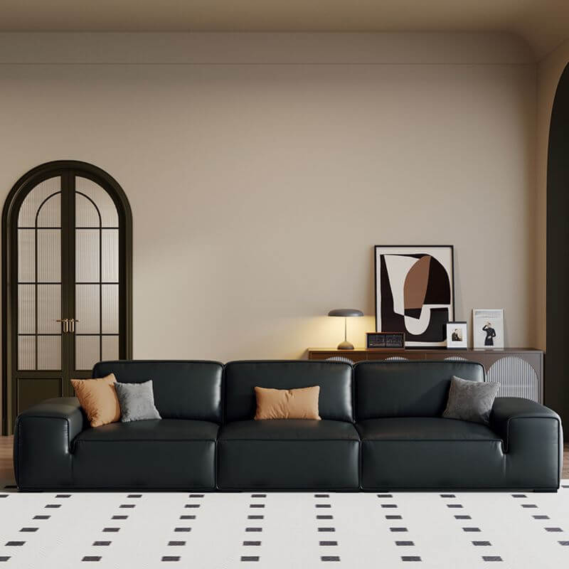 Midnight black sofa couch in modern living room メイン画像