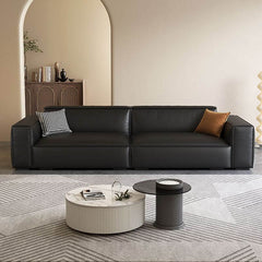 Modern living room featuring a Midnight Black Sofa