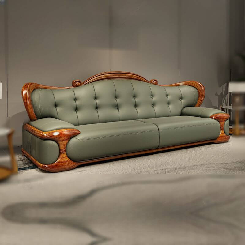 耐撕裂オリーブグリーンソファ/ラブシート/シングルソファ サブ画像