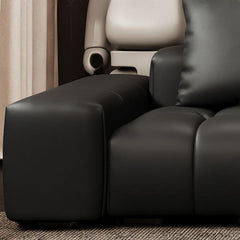 Midnight black sofa with cushions