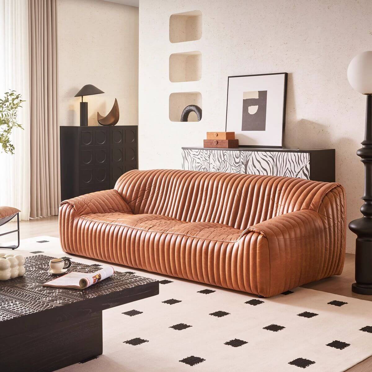 Tear Resistant Standard Sofa in apricot color メイン画像