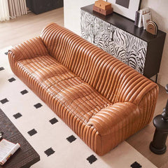 Comfortable sofa with plush cushions