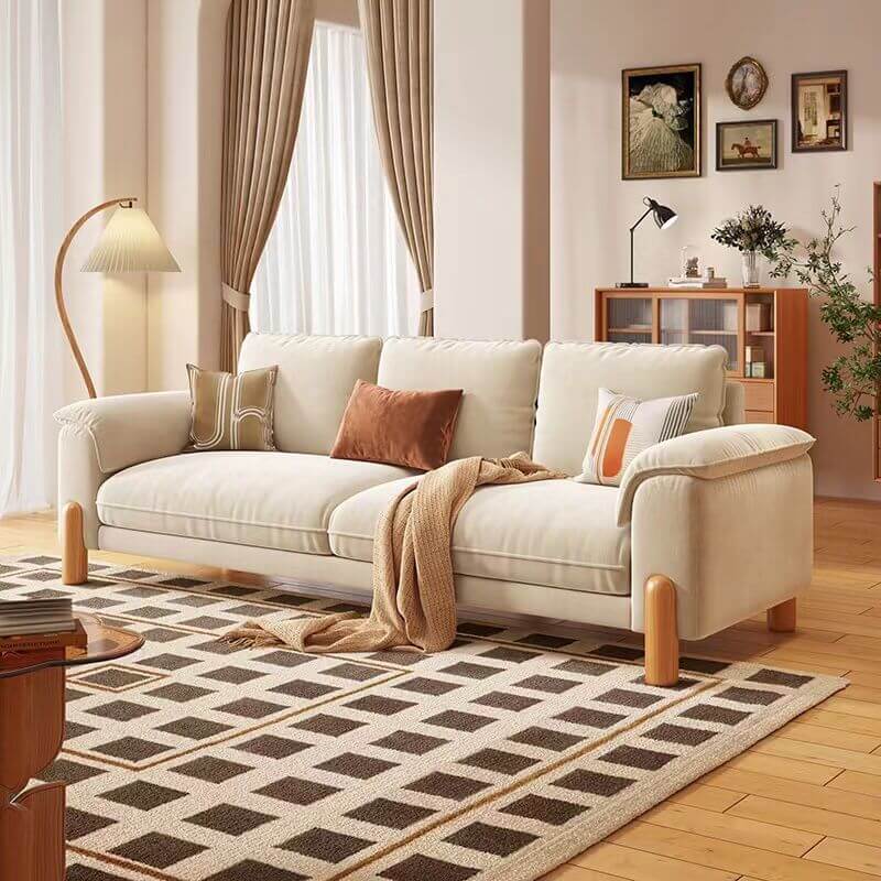 Modern sofa with decorative pillows