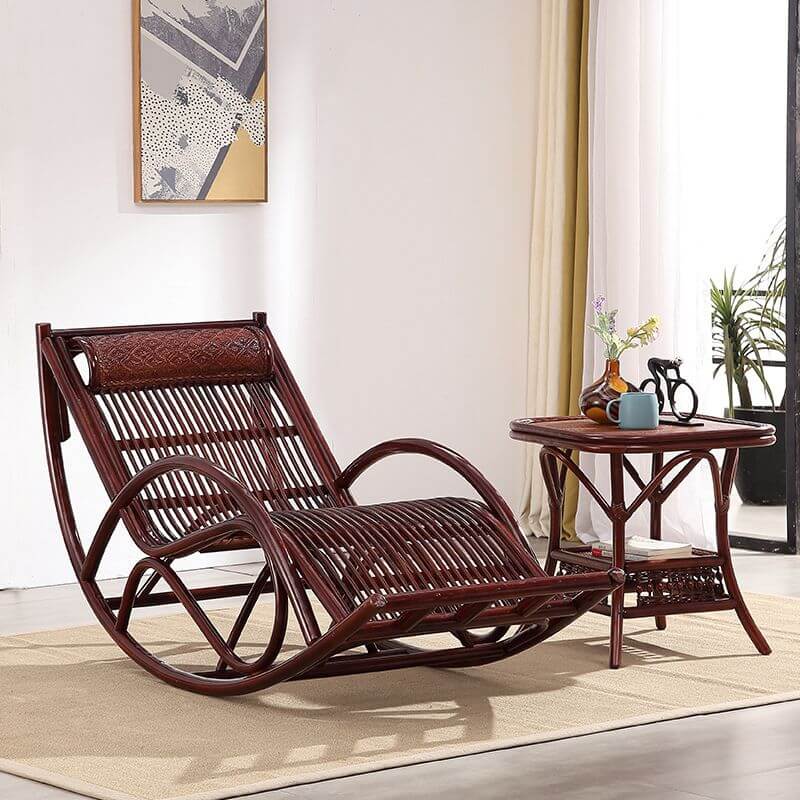 Timber Brown Rocking Chair with Track Arm