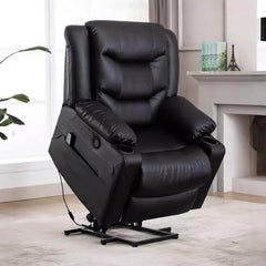 Brown Upholstered Recliner with Lumbar Support