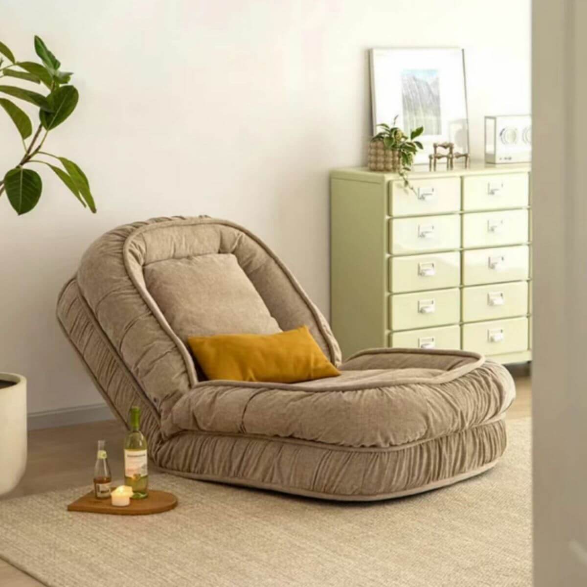 Traditional Chenille Recliner in Standard Size with Locking Back Adjustment Secondary image