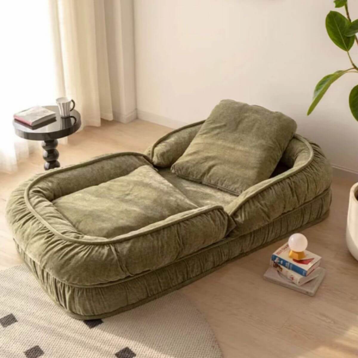 Traditional Chenille Recliner in Khaki