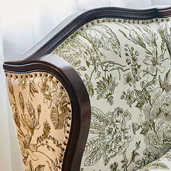 Traditional Floral Pattern Arm Chair Back View