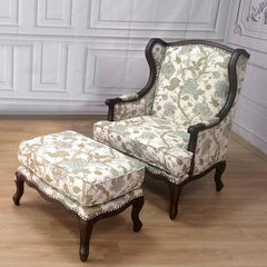 Traditional Floral Pattern Arm Chair with Flowers