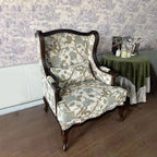 Traditional Floral Pattern Arm Chair Fabric Detail