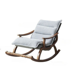 Traditional Indoor Rocking Chair with Brown Wood Legs - Coffee