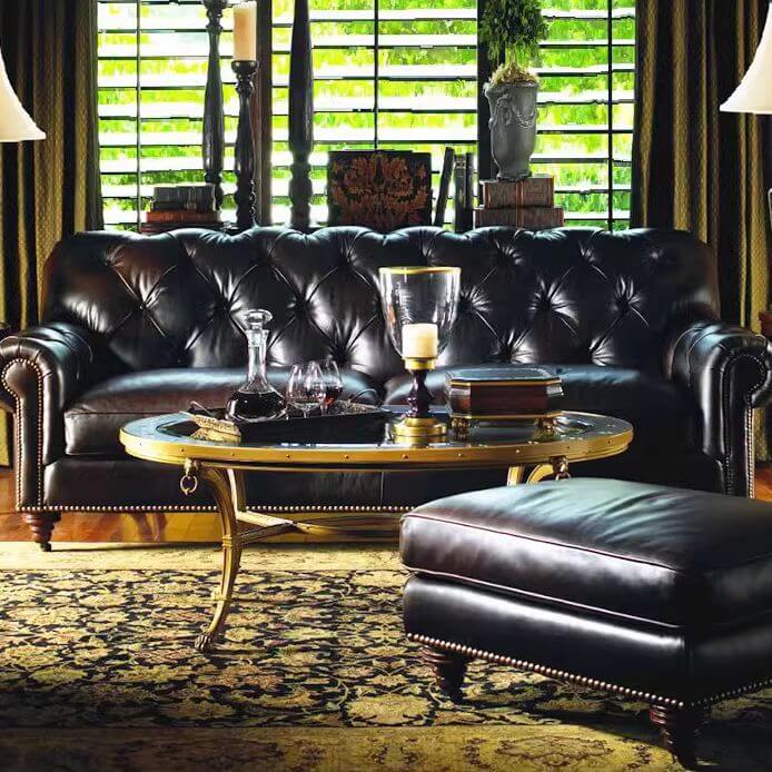 Traditional Upholstered Accent Stool - Black Wooden Legs - Compact Size - Storage Not Included Secondary image