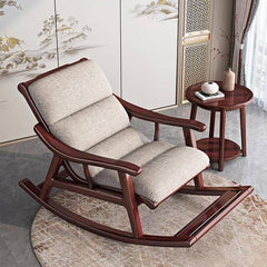 Wood rocking chair with upholstered seat