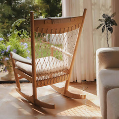 Elegant track arm design rocking chair