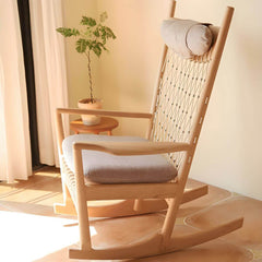 Wicker and rattan rocking chair