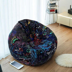 White abstract bean bag chair