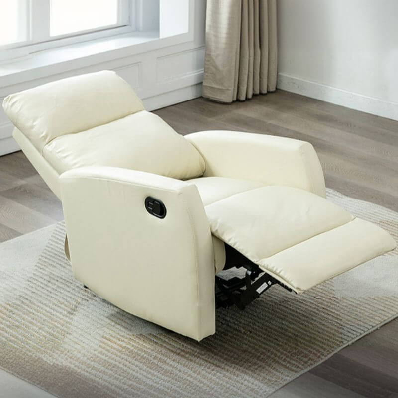 Trendy Alloy Frame Reclining Deck Chair in Beige Main image