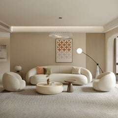 Comfortable floor sofa in beige