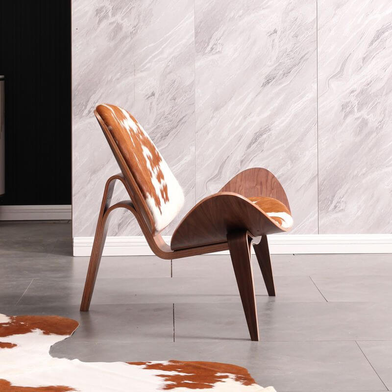 Trendy Black/Sepia Animal Print/Solid Color Foam Side Chair with Four Legs and Fixed Back Secondary image