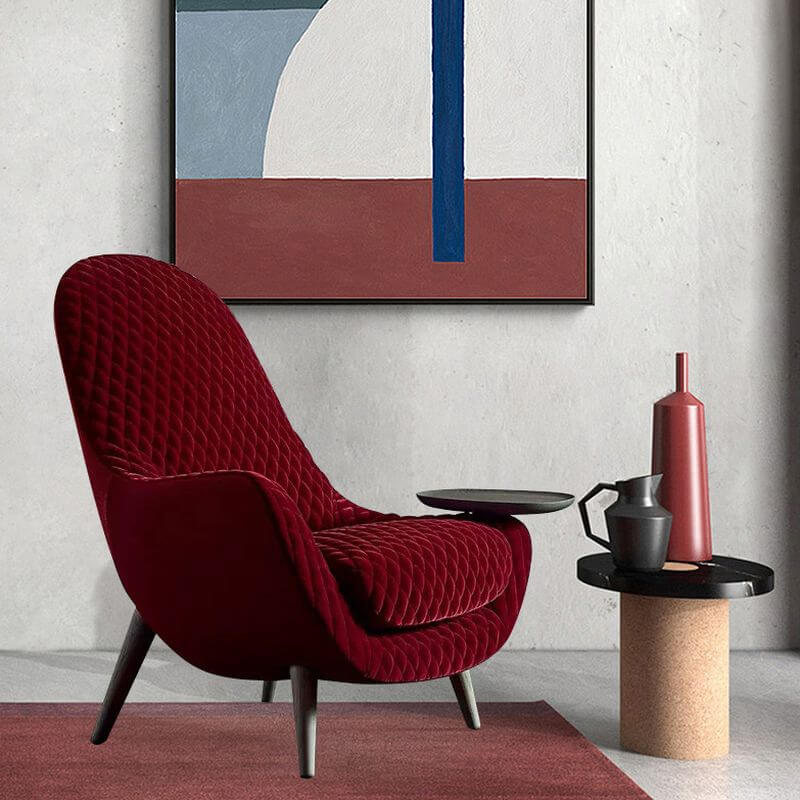 Trendy Carmine Lounge Chair from a side view