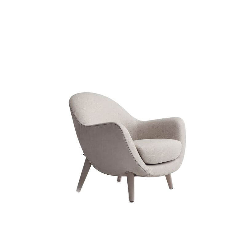 Vibrant carmine lounge chair in modern living room