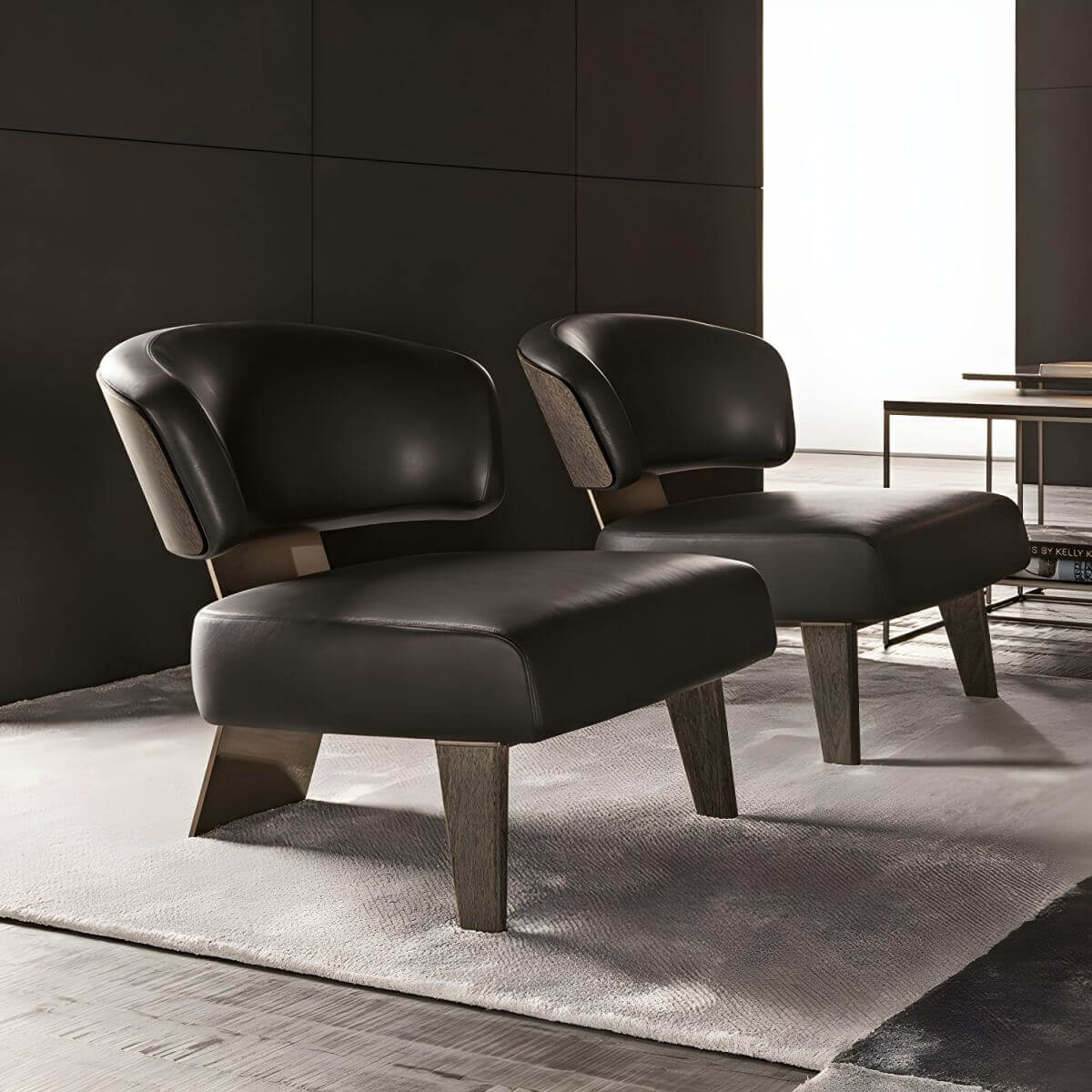 Trendy Cotton Blend Solid Color Side Chair with 3 Legs and Fixed Back Secondary image