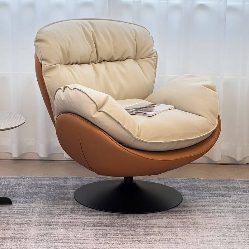 Trendy Cream Accent Chair from different angles