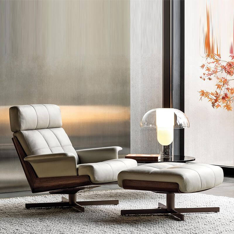 Trendy cream arm chair with cushion back Main image