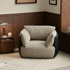 trendy dove grey accent chair front view