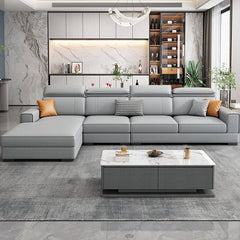 Comfortable cushion back sofa chaise