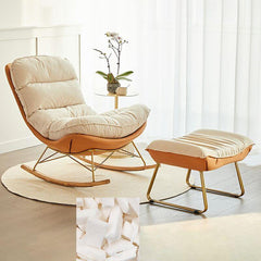 Elegant rocking chair with footstool