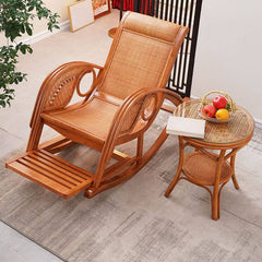 Trendy Natural Wood Rocking Seat in Nut-Brown