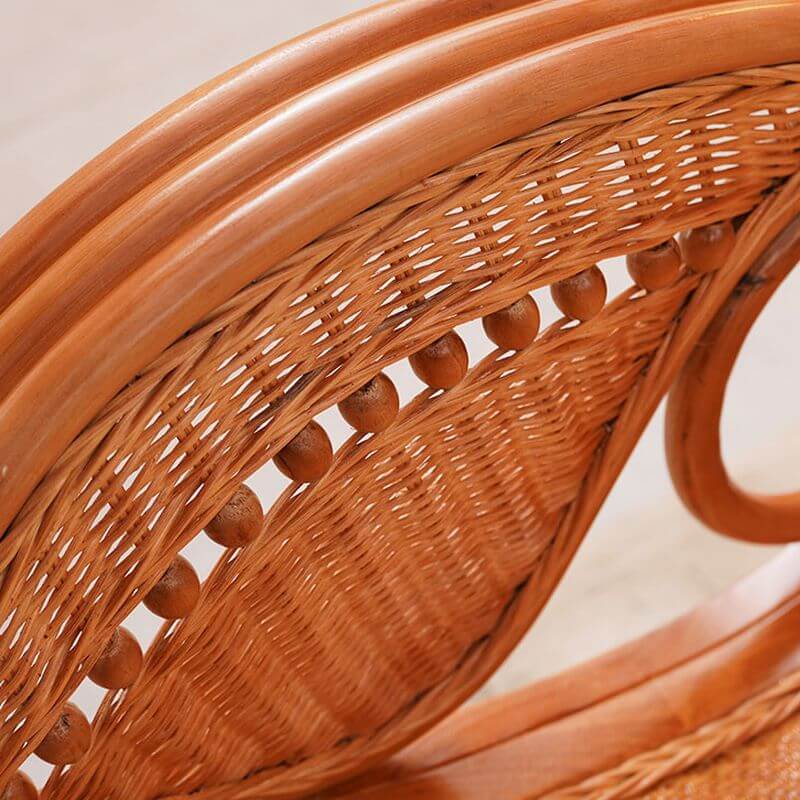 Siège à bascule en bois naturel tendance avec rembourrage rembourré et accoudoirs en rail Image secondaire du produit