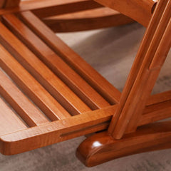 Brown Rocking Chair with Track Arms