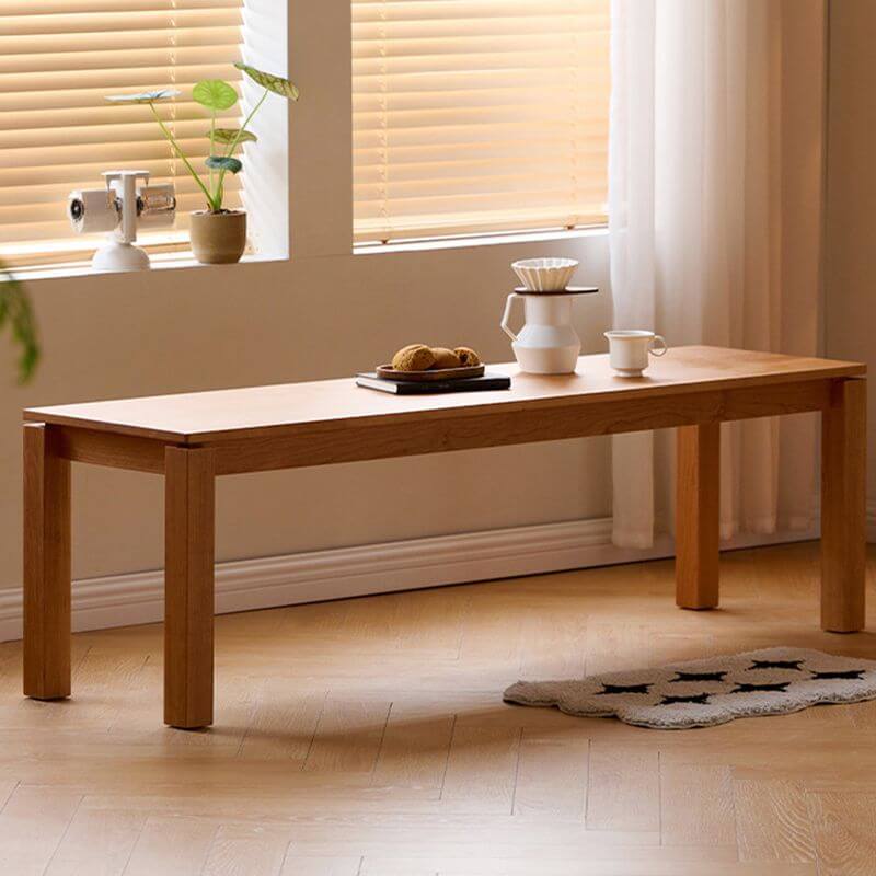 Trendy Natural Wood Bench in Cherry Color