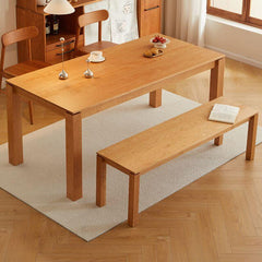 Natural Wood Solid Color Dining Bench