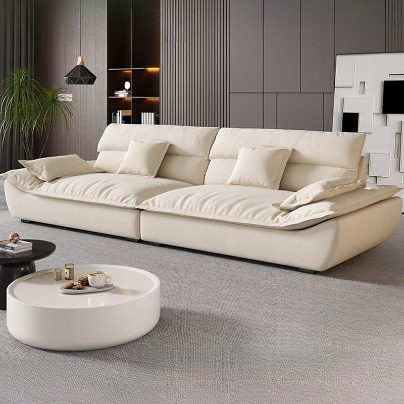 Trendy Pine Wood Standard Sofa in White