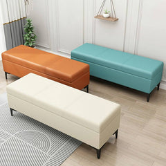 Trendy rectangle storage ottoman in green