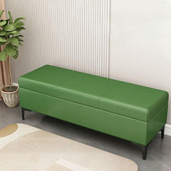 Faux leather storage ottoman in contemporary design