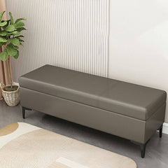 Trendy rectangle storage ottoman in slate blue